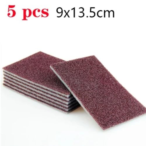 Diamond Sand Sponge Wiper Household Cleaning Cloth Kitchen Dishwashing Brush Pot Cleaning Cloth (5pcs) - color: 5pcs