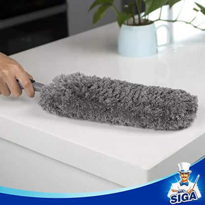 MR.SIGA Lint Free Microfiber Duster Refills, Washable Duster for Household Cleaning, 2 Pack