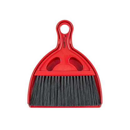 Restaurantware Mini Broom and Dustpan Set 40 Pack of Plastic Handheld Brush and Pan Compact Cleaning Kit with Ergonomic Handle Red and Black Office Desk and Home Cleaning Set