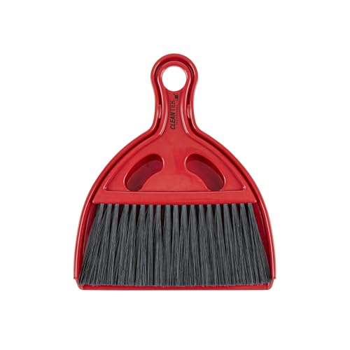 Restaurantware Mini Broom and Dustpan Set 40 Pack of Plastic Handheld Brush and Pan Compact Cleaning Kit with Ergonomic Handle Red and Black Office Desk and Home Cleaning Set