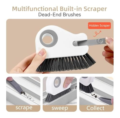 2 in 1 Groove Cleaning Brush, Crevice Brush for Sliding Door Track,Window Track Cleaning Tools, Multifunction Window Track Cleaner with Hard Bristle and Sill(Orange)