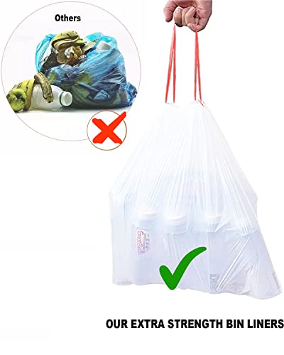 BEIDOU-PAC Trash Bags 4-6 Gallon Drawstring, 75 Count Garbage Bags, Medium Kitchen Trash Bags, Odorless & Heavy Duty White Plastic Food Scrap Bags for Bathroom Bedroom Office Waste - style: 4-6 Gallon |75 Count