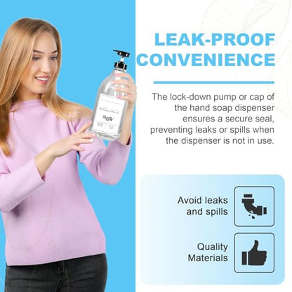 The Farmhouse Room Pump for Laundry Softener, Detergent, Liquid Soap & Bleach Bottles Ideal for Plastic or Glass Containers Leak Proof and BPA-Free