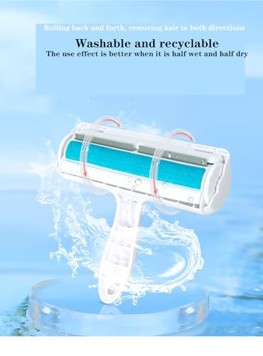 Reusable Pet Hair Remover & Lint Roller - Effortless Cat and Dog Fur Removal for Furniture, Couch, Carpet, Clothing, and Bedding - Portable Multi-Surface Cleaning Tool