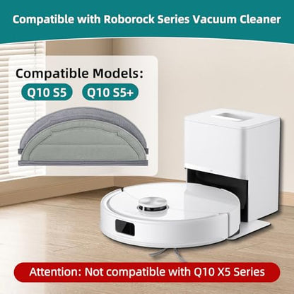 VIEWALL 6 Pack Reusable Mop Pads for Roborock Q10 S5 / Q10 S5+ / Q10 VF / Q10 VF+ / Q10V / Q10V+, Microfiber Washable Mop Cloth, Replacement Parts & Accessories