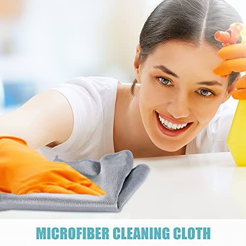Tatuo 18 Pcs Microfiber Glass Cleaning Cloths (16 x 16) Polishing Cloth - Streak Free - Lint Free - Quickly Clean Windows, Glasses, Windshields, Mirrors, Stainless Steel, Monitor(Blue Gray) - color: Blue Gray
