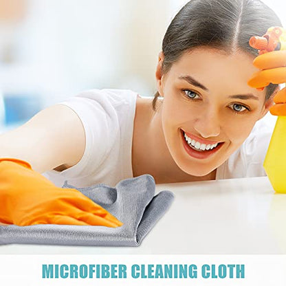 Tatuo 18 Pcs Microfiber Glass Cleaning Cloths (16 x 16) Polishing Cloth - Streak Free - Lint Free - Quickly Clean Windows, Glasses, Windshields, Mirrors, Stainless Steel, Monitor(Blue Gray) - color: Blue Gray