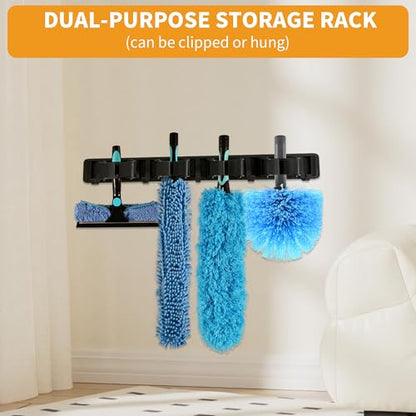 Duster with Extension Pole (20 FT Reach), Light Bulb Changer for High Ceilings & 3-12FT Extension Pole Duster Cleaning Kit, Fan Duster/Cobweb Duster/Window Washing Kit for High Window, Interior Roof
