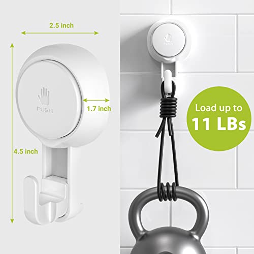 Elegear Suction Cup Shower Hooks for Loofah, Robe, Towel, Heavy Duty (4-Pack) Waterproof , Reusable Vacuum Suction Hooks for Bathroom Kitchen - style: 4 Pack
