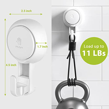 Elegear Heavy Duty Shower Hooks (2-Pack) - Waterproof, Reusable Vacuum Suction Hooks for Bathroom, Kitchen - style: 2 Pack
