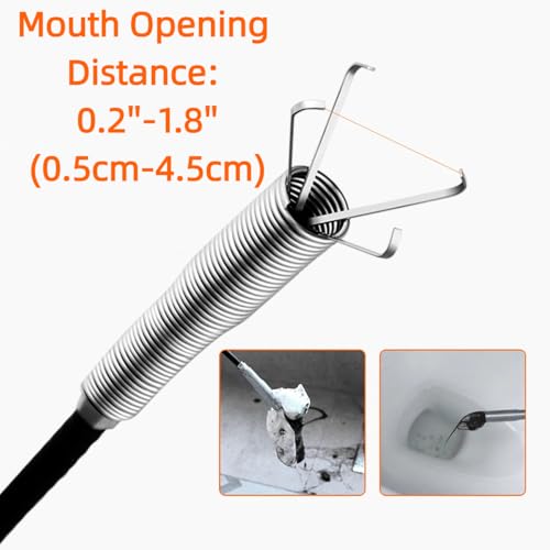 1Pcs Drain Clog Remover Tool Hair Catcher Sink Snake Flexible 4-Claw Grabber for Kitchen Sink Bathroom Shower Tub Toilet(23.6 Inch)
