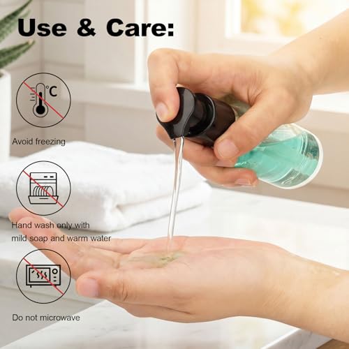 Pump Bottle Dispenser 4oz 2 Pack Plastic Soap Bottles Refillable Liquid Hand Soap Bottle Travel Size Bottle Leak-Proof Empty Lotion Pump Bottles for Kitchen, Bathroom, Office, Gym, Travel (Clear) - color: Clear