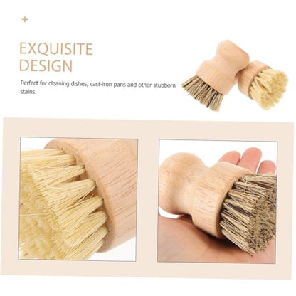 2pcs Palm Brush for Dishes Pots Sturdy Scrub Brush Odorless Bristles Multipurpose Kitchen Cleaning