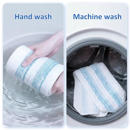 4 Pack Mop Replacement Pads: Compatible with O Ceda H2prO Flat Mop System, Microfiber Mo p Head Replacements, Flat Floor Mop, Washable & Reusable Pad Refills