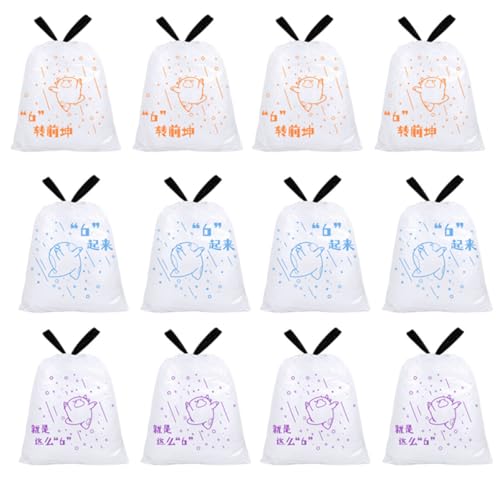 69pcs Drawstring Garbage Bags 50x55cm Heavy-duty Portable Trash Bags with Handle for Household Kitchen Trash Containers to 37cm Diameter