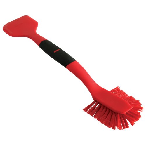Norpro 1088R Scrub Brush/Scraper, Red, 13-inch - color: Red
