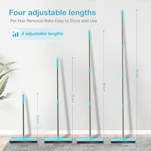 Carpet Rake - 60" Long Handle Pet Hair Removal with Metal Fabric Edge Design,Carpet Broom,Carpet Rake for Carpets, Rugs,Mats,Couch,Stairs(3 pcs) - color: Blue, size: PRO Combo 3