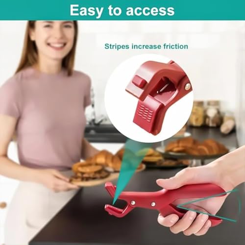 2026 New Hot Plate Gripper, Multi-Angle Anti-Scald Bowl Holder Clip, Multi-Function Hot Dish Gripper Handles, Kitchen Silicone Anti Slip Clip Tool for Pot, Pan, Bowl, Plate, Baking Tray (Red*3PCS) - color: Red*3PCS
