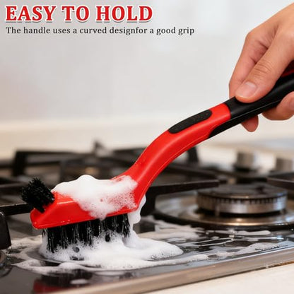 6Pcs Wire Brush Set, Stainless Steel Wire Brushes for Cleaning with Curved Handle Grip for Rust Removal, Dirt, Paint Scrubbing