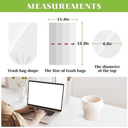 Teivio 0.5 Gallon Mini 12" x 15" Trash Bags, Tiny Bathroom Garbage Can Liners, Small Plastic Bags for Desktop Trash Bin/Dog/Poop Car, Fit 2 Liters or Less Can (276 Counts, Clear) - size: 1 Count (Pack of 276)
