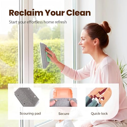 Magic Window Track Cleaner, 2026 New Handheld Window Groove Cleaning Brush Tool Set, Cleaner Brushes for Window lides Gaps Tile Lines Shutter Slats Car Vents & Narrow Gaps (3, Green) - color: Green