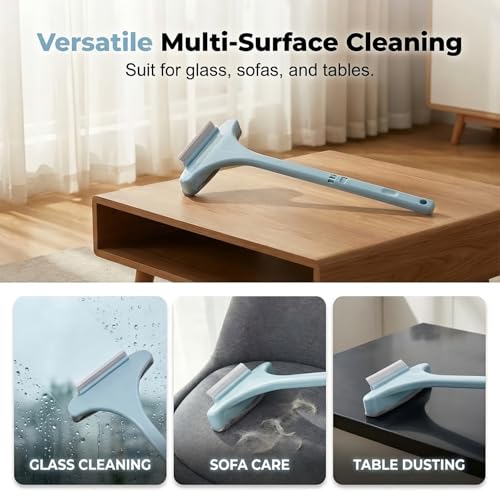 2 in 1 Window Squeegee Cleaner Tool, Multifunctional Window Screen Cleaner Brush with Squeegee, 2026 New Window Cleaning Brush with Detachable Handle, Double Sided Wet & Dry Dual Use (Beige) - color: Beige