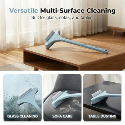 2 in 1 Window Squeegee Cleaner Tool, Multifunctional Window Screen Cleaner Brush with Squeegee, 2026 New Window Cleaning Brush with Detachable Handle, Double Sided Wet & Dry Dual Use (Beige) - color: Beige