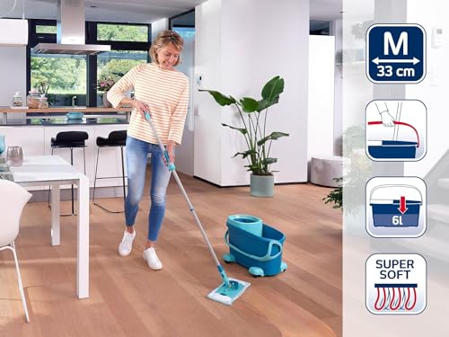 Leifheit Floor mop, Turquoise, 47 x 28 x 33 - style: Clean Twist M Ergo Mobile 2.0
