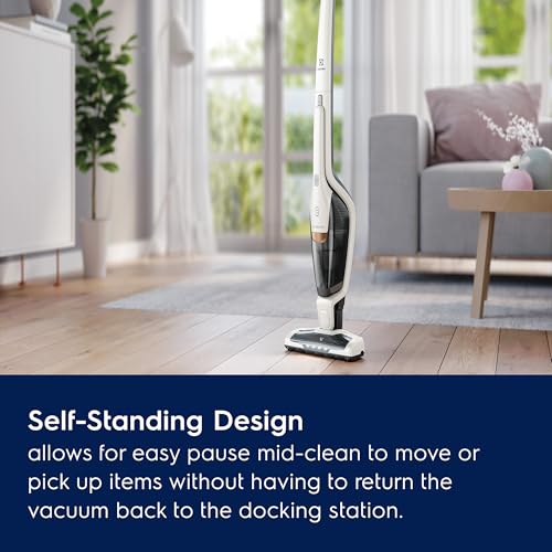 Electrolux Ergorapido Cordless 2-in-1 Vacuum Cleaner with High Suction Power and 180° EasySteer Mobility, 48-Minute Run Time, 2 Power Modes, Satin White - style: Standard