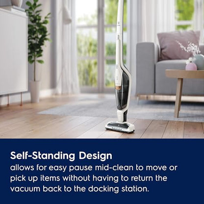 Electrolux Ergorapido Cordless 2-in-1 Vacuum Cleaner with High Suction Power and 180° EasySteer Mobility, 48-Minute Run Time, 2 Power Modes, Satin White - style: Standard