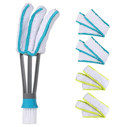 SetSail Blind Duster, Window Cleaner Duster Brush with 5 Microfiber Sleeves, Cleaning Tools for Vertical Blinds Air Conditioner Dust Ceiling Fans Dust Collector