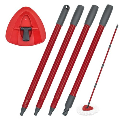 4-Section Spin Mop Handles, Mop Base for Ocedar EasyWring 1 Tank System, Mop Handle Mop Base Set for O Cedar, American Thread Joint