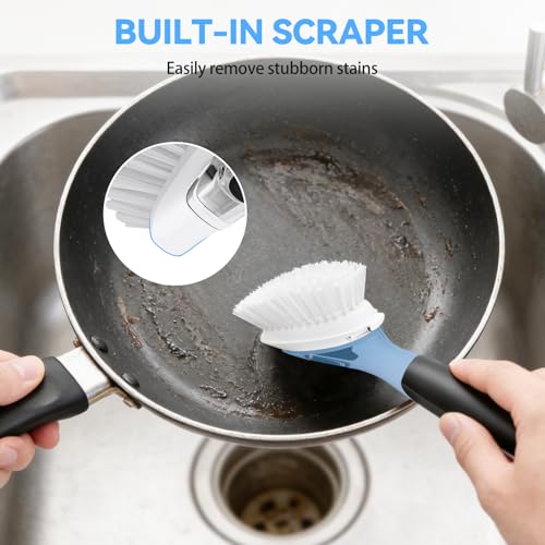 Dish Brush Refills 4 Pack, White Replacement BrushHeads Compatible with OXO Dish Brush & OXO DishScrubber - color: White