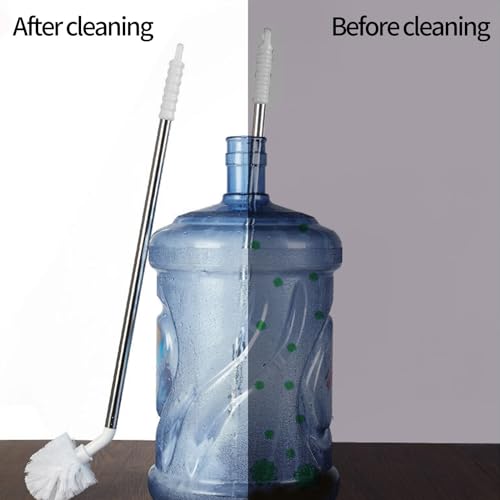 Stainless Steel Water Bucket Bottle Brush, Long Handle Scrubbing Brush, Suitable for Cleaning 1 to 5 Gallon Buckets, Bendable Replaceable Brush Head Bottle Cleaning Brush (17in Handle)
