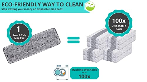 True & Tidy, Extra Thick Microfiber Mop Pad Pack Refill for SPRAY-250 Spray Mop SPRAY-360 Spray Mop Kit SWEEP-180 Sweeper Mop, Fits Other Mops, Machine Washable up to 100x, 15.5 x 5 inch (3-Pack)
