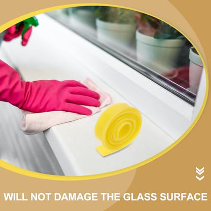 PRETYZOOM Glass Squeegee Replacement Silicone Strip 105cm Multipurpose Wiper Strip Stainless Steel Window Cleaning Tool for Shower and Floor Use