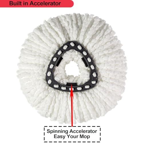 [3 Pack] Mop Replace Heads, Mop Refill Heads Replacements Compatible with O Cedar Spin Mop 1-Tank System- Easy to Replace, Microfiber, Machine Washable