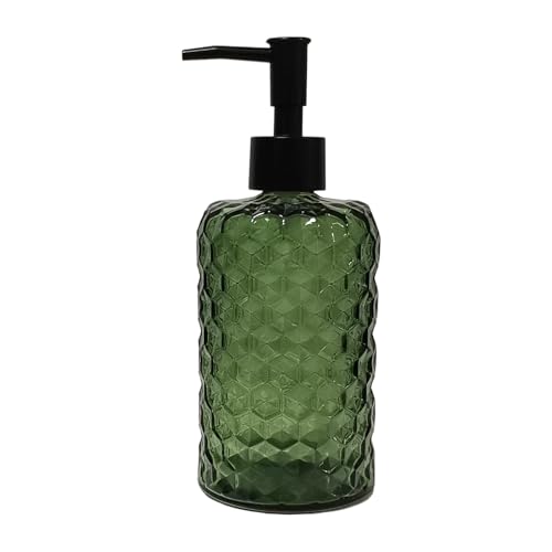 Green Glass Soap Dispenser with Plastic Pump, 17oz Hand Soap Dispenser for Kitchen & Bathroom, Great for Lotions, Essential Oil, Liquid Soaps - color: Green