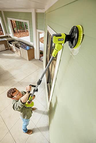 RYOBI ONEAND 18V Cordless TELESCOPING Power Scrubber Tool ONLY P4500 | Battery and Charger Sold Separately