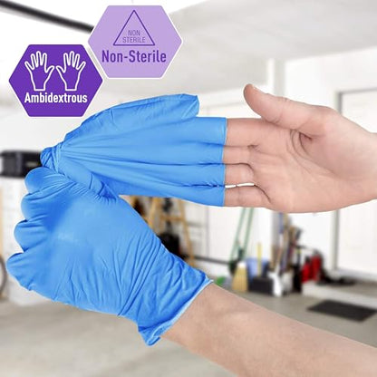 MED PRIDE Nitrile/Vinyl Blend Exam Gloves, Powder-Free, Latex-Free, Disposable, Non-Sterile, Blue, X-Large (Box of 100) - size: X-Large