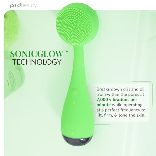 PMD Clean - Smart Facial Cleansing Device with Silicone Brush & Anti-Aging Massager - color: Lime