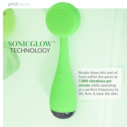 PMD Clean - Smart Facial Cleansing Device with Silicone Brush & Anti-Aging Massager - color: Lime