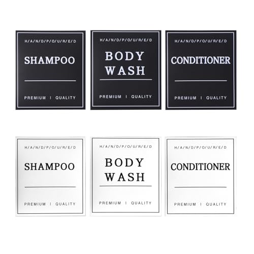 Cabo Deseado Shampoo Conditioner Body Wash Dispenser Labels Bathroom Waterproof Labels - color: Black