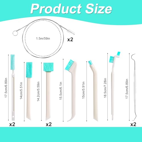 Ice Maker Cleaners Set, 10pcs Ice Machine Cleaning Brushes and 2pcs Double Ended Crochet Hook Household Cleaning Brush Detail Cleaner Brush for Gaps Corner Small Space