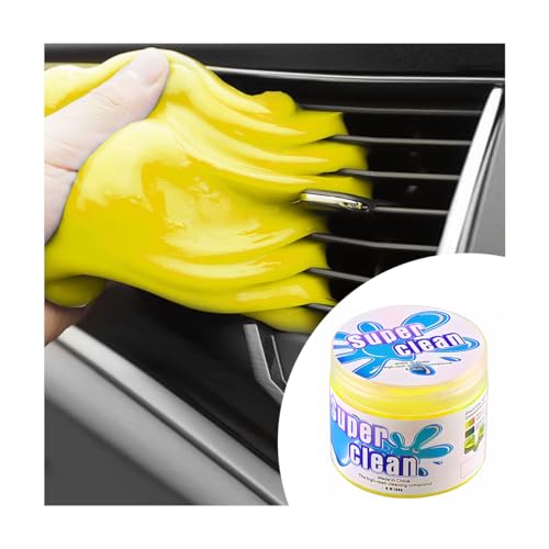 Cleaning Gel for Car, Universal Vehicle Interior Detailing Cleaning Putty Gel, Detail Cleaner Tools for Keyboard Vent PC Laptop Camera, Automotive Duster Remover Cleaner Accessories (Yellow) - color: Yellow