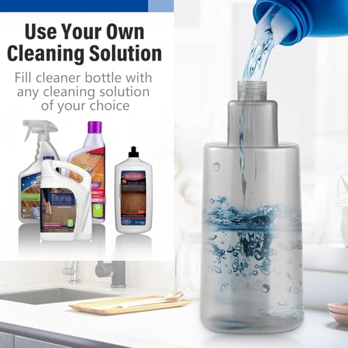 PowerMop Floor Mop with 720 ml Refillable Bottle & 2 Microfiber Pads | Powered wet dry mop for kitchen, wood, hardwood, laminate, ceramic tile floors, with washable pads and refillable bottle