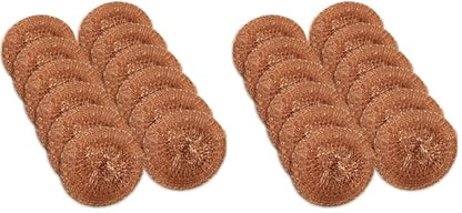 24 Pack Copper Coated Scourers by SCRUBIT – Scrubber Pad Used for Dishes, Pots, Pans, and Ovens. Easy scouring for Tough Kitchen Cleaning. - size: 12 Count (Pack of 2)