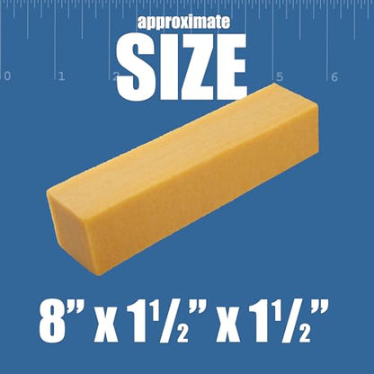 Abrasive Cleaning Stick Sandpaper Cleaner | Remove Dust and Debris from Sanding Belts & Discs | Small Natural Rubber Cleaning Block for Woodworking | 1-1/2" x 1-1/2" x 8" (Small 2 Pack) - size: Small 2 Pack