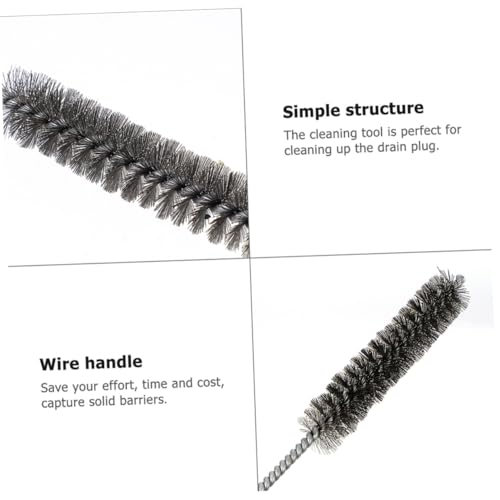 FOMIYES 10Pcs Stainless Steel Wire Tube Cleaning Brushes Heavy Duty Rust Remover with Long Handle for Sewer Drain Pipe Cleaning and Rust Removal Tools