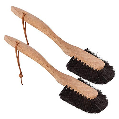 Redecker Dish Brush Set, Horsehair, Curved Handle, 2 Pack – Wrap-Around Design for Delicate Cleaning, Made in Germany - size: Set of 2, 10-1/2-Inches
